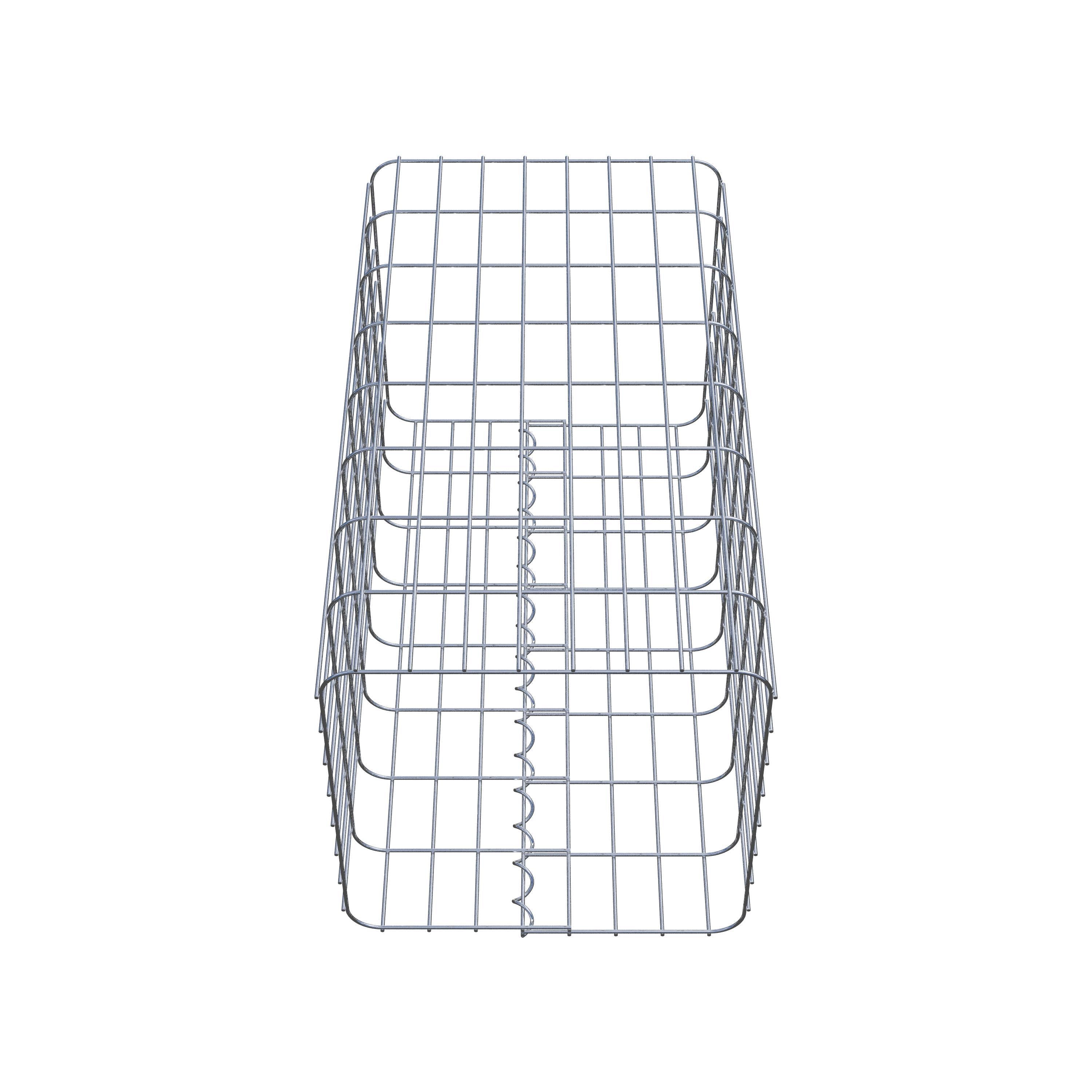 Schanskorfzuil, hoekig 42 cm x 42 cm, 80 cm hoog, MW 5 cm x 10 cm