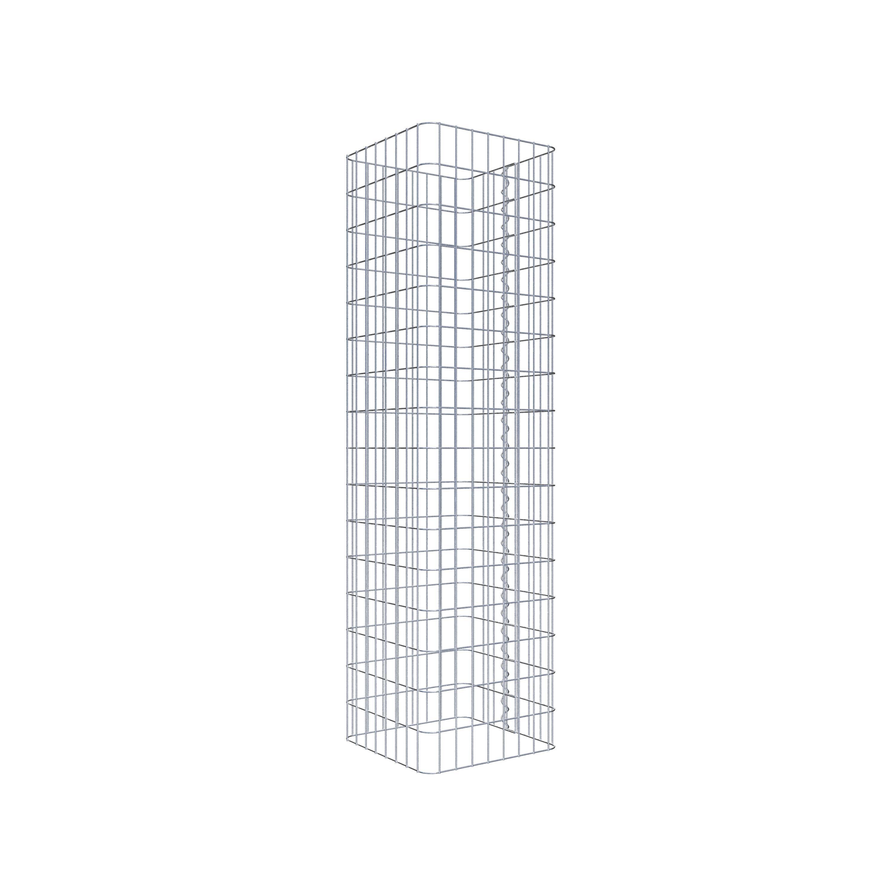 Schanskorfzuil, hoekig 42 cm x 42 cm, 160 cm hoog, MW 5 cm x 10 cm