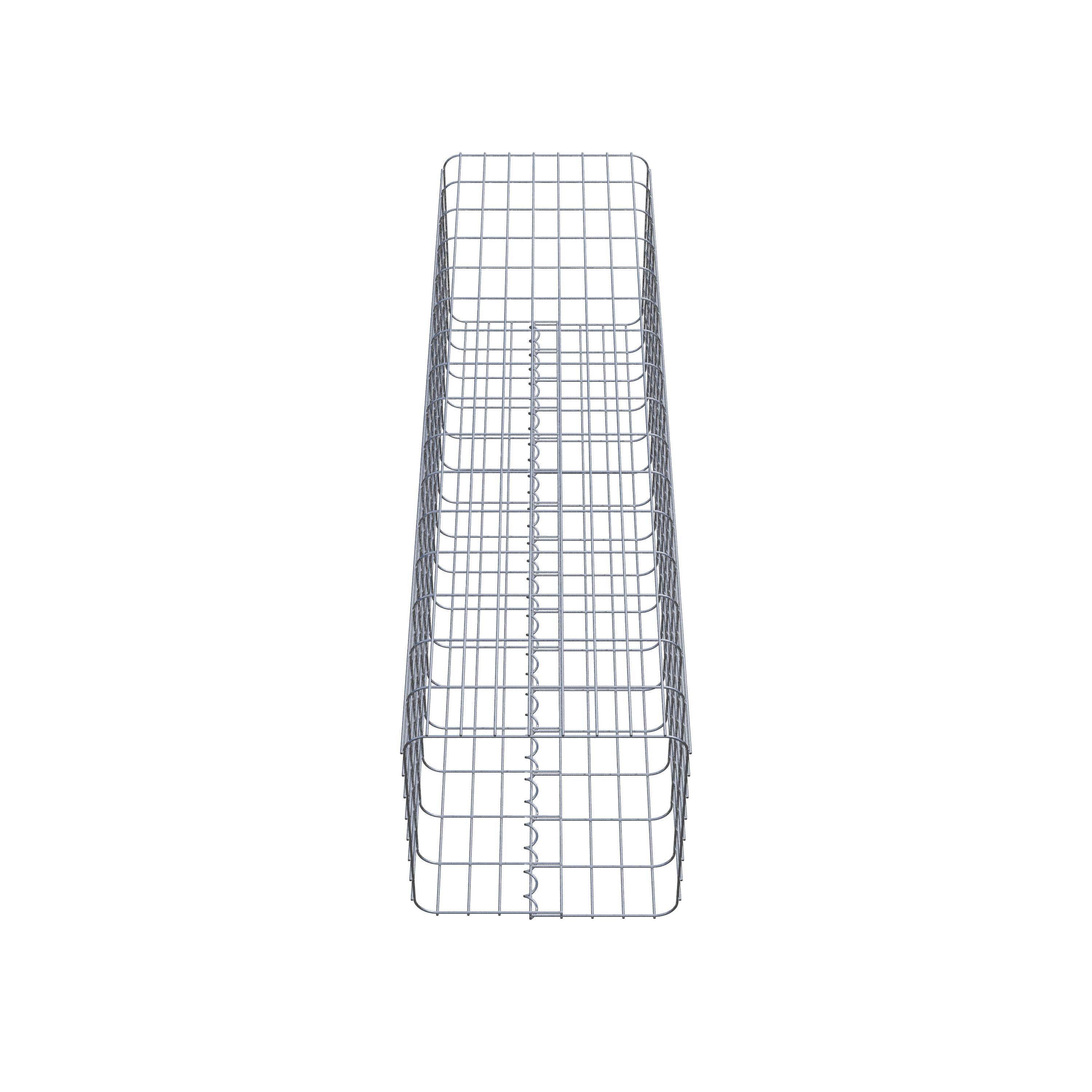 Schanskorfzuil, hoekig 42 cm x 42 cm, 160 cm hoog, MW 5 cm x 10 cm