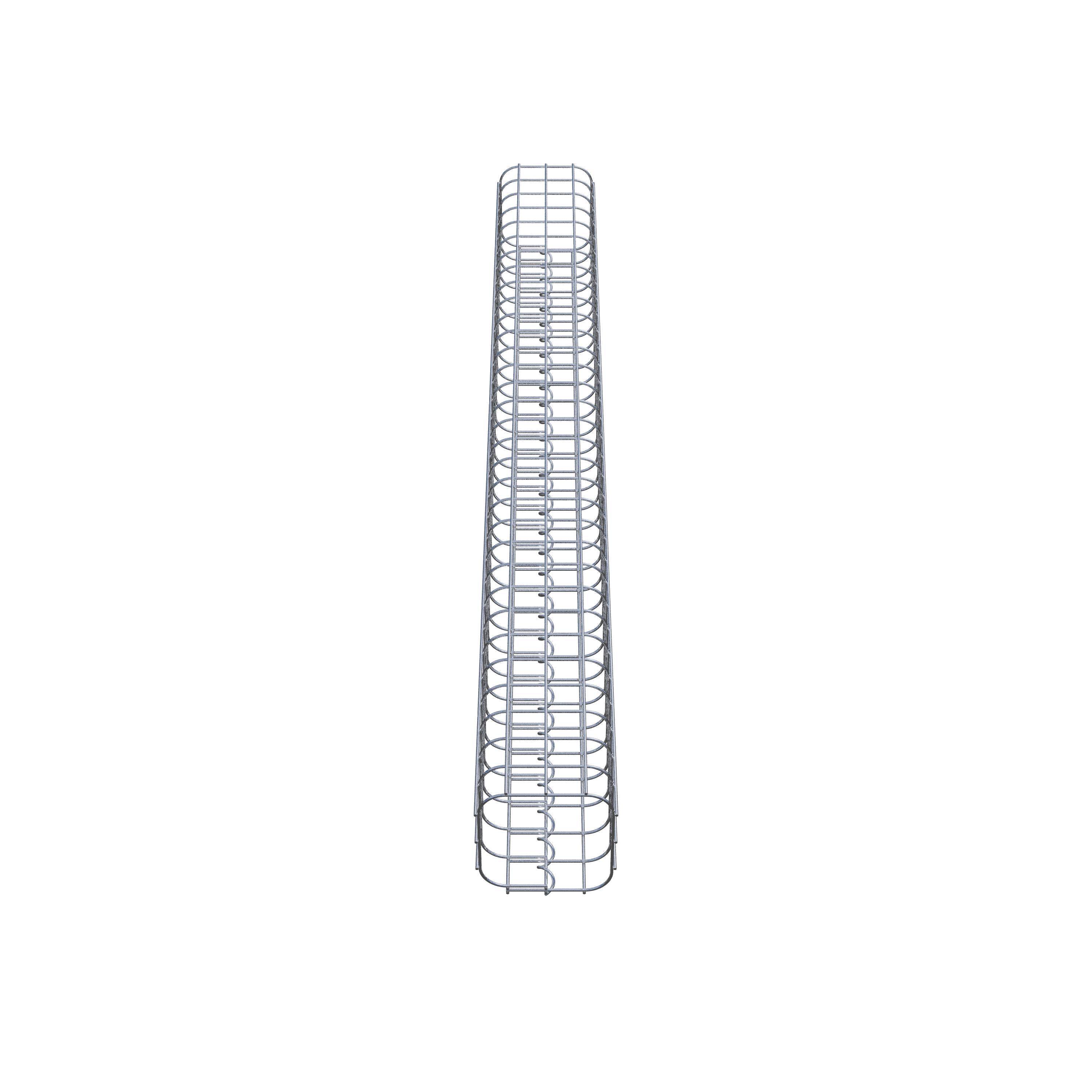 Schanskorfzuil vierkant 17 cm x 17 cm, 160 cm hoog, MW 5 cm x 5 cm