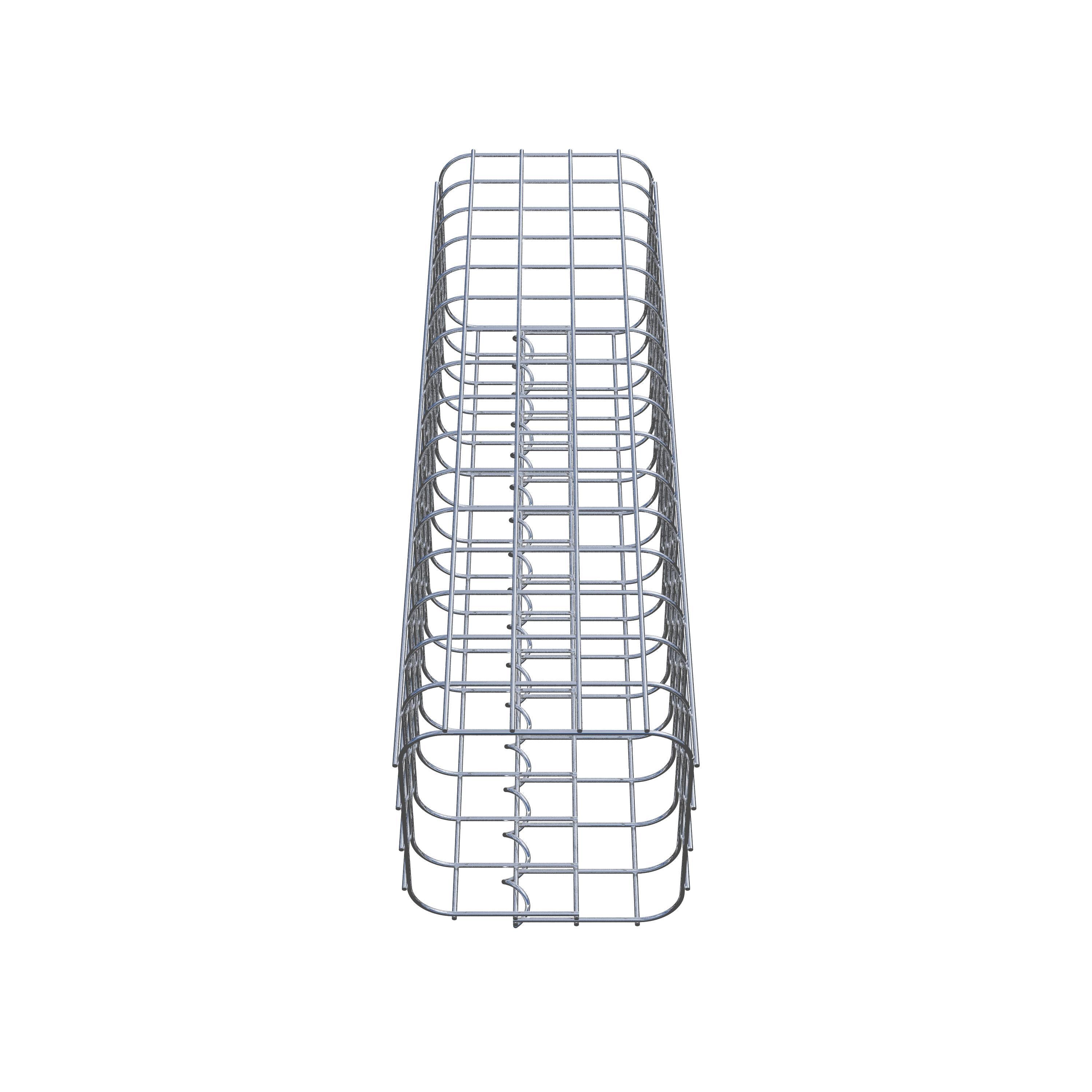 Schanskorfzuil, vierkant 22 cm x 22 cm, 80 cm hoog, MW 5 cm x 5 cm