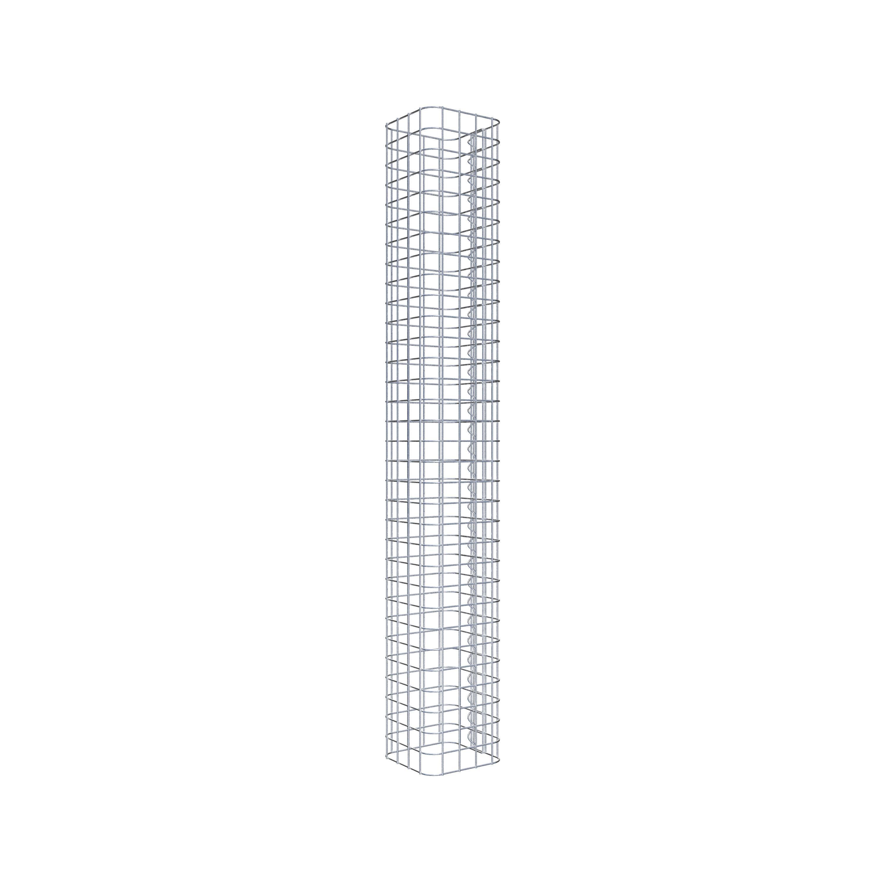 Schanskorfzuil, vierkant 22 cm x 22 cm, 160 cm hoog, MW 5 cm x 5 cm