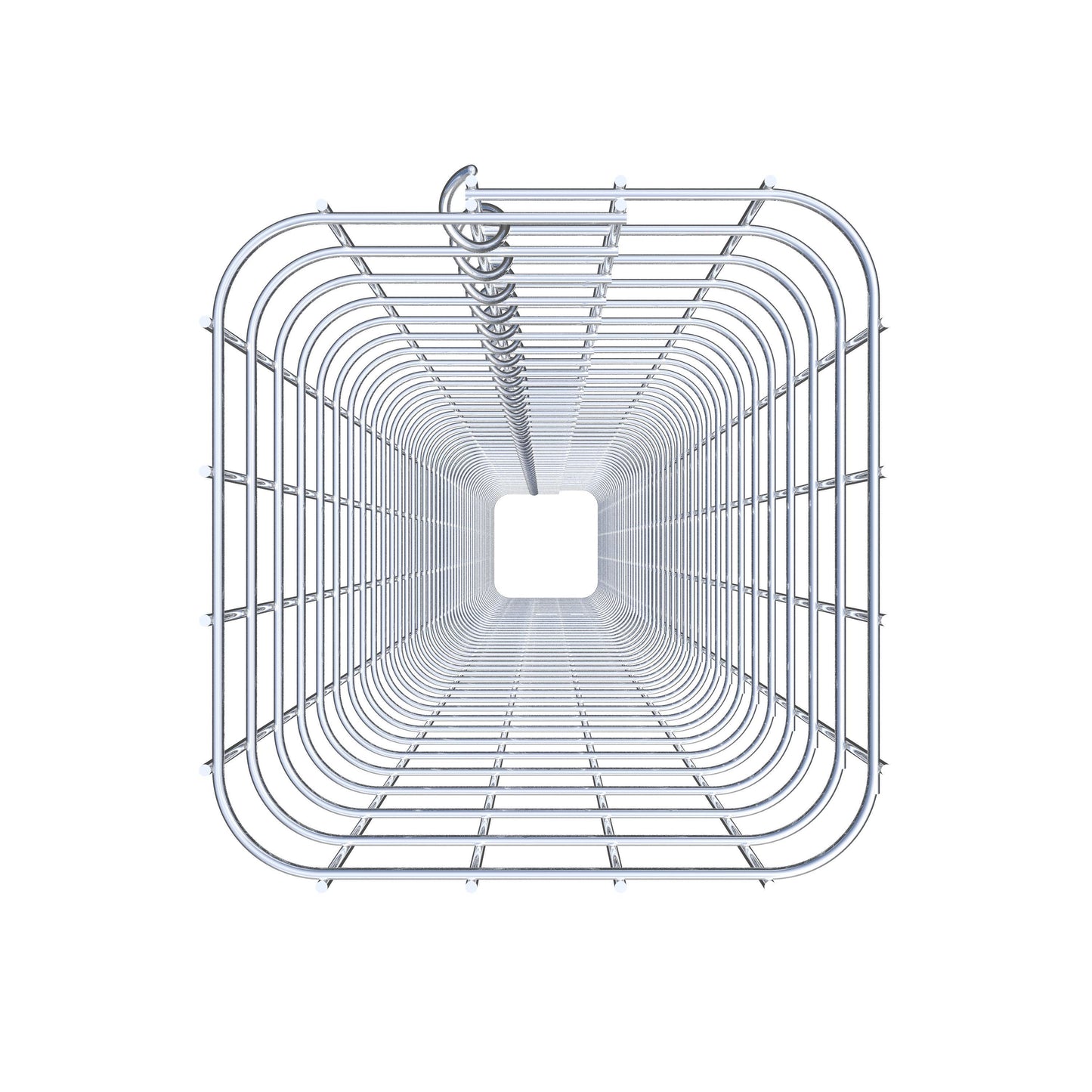 Columna de gaviones, cuadrada 22 cm x 22 cm, 230 cm de altura, MW 5 cm x 5 cm