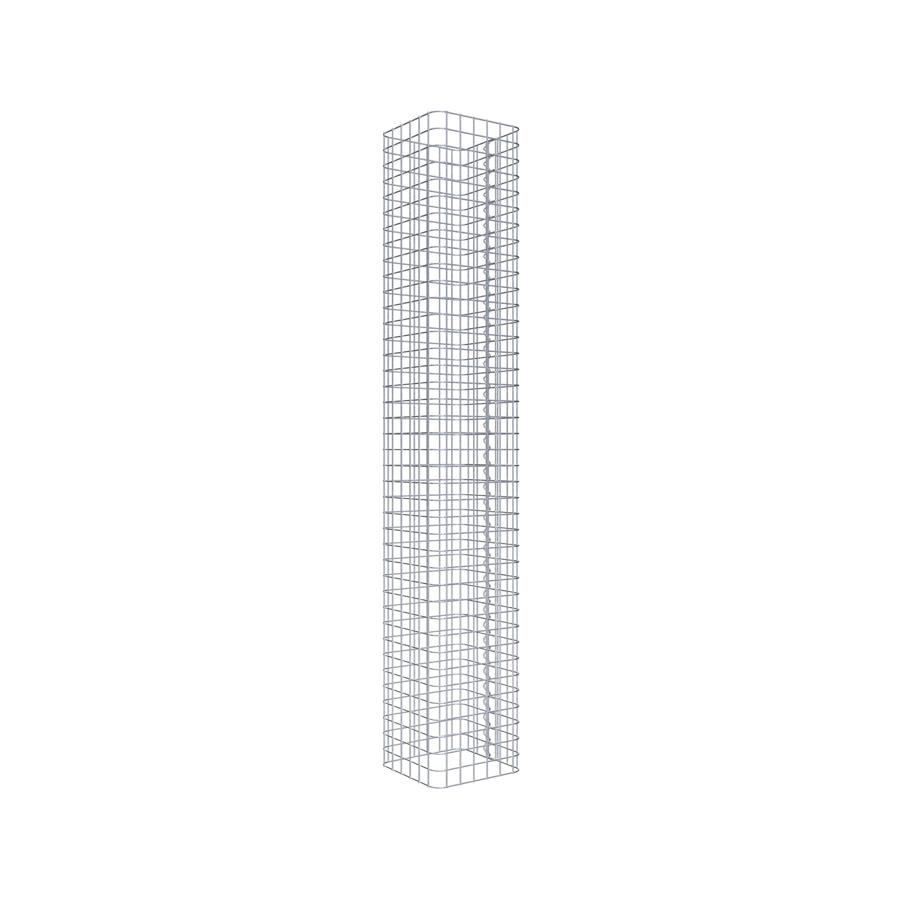 Colonne de gabion carrée 32 cm x 32 cm, 200 cm de hauteur, MW 5 cm x 5 cm