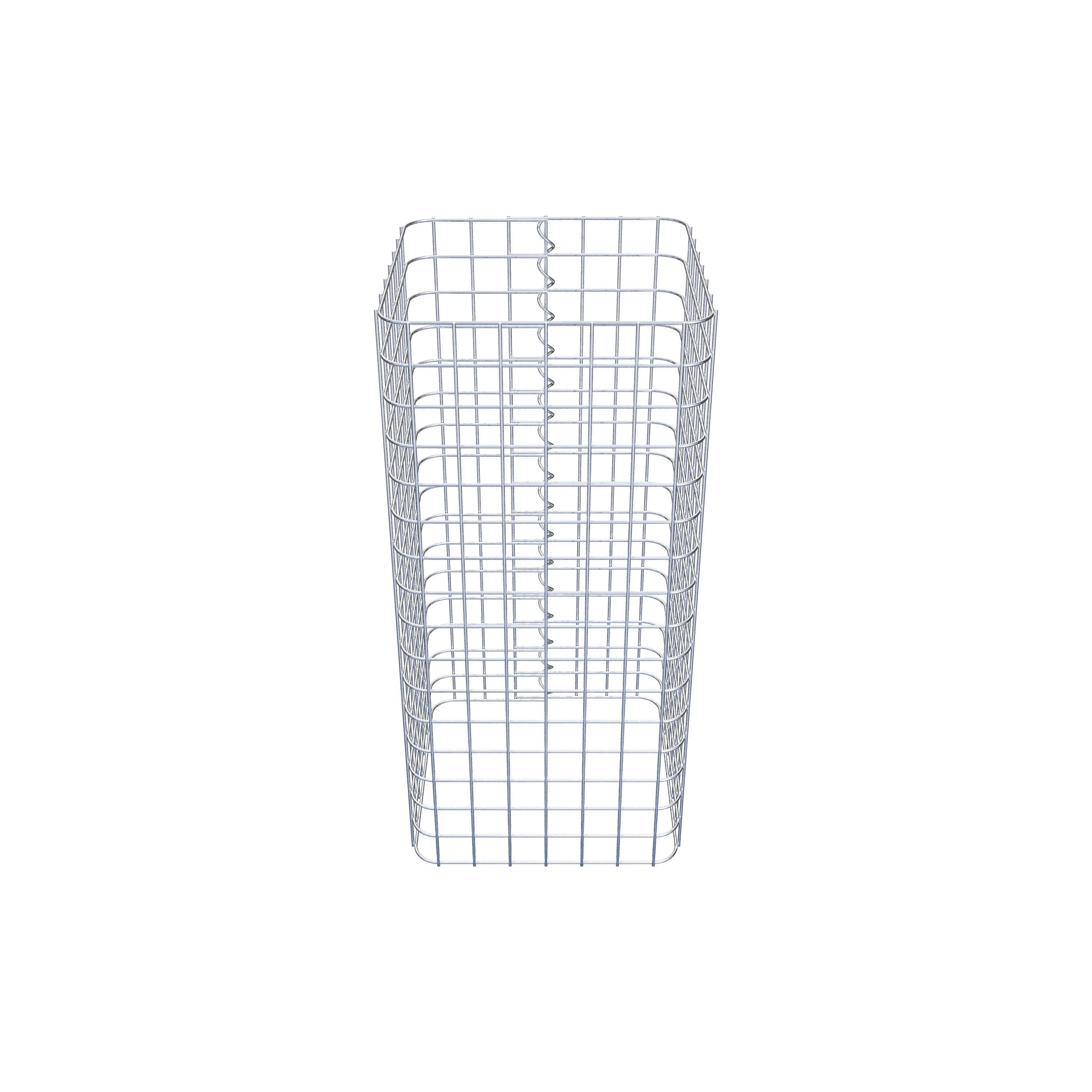 Schanskorfzuil, hoekig 37 cm x 37 cm, 80 cm hoog, MW 5 cm x 5 cm