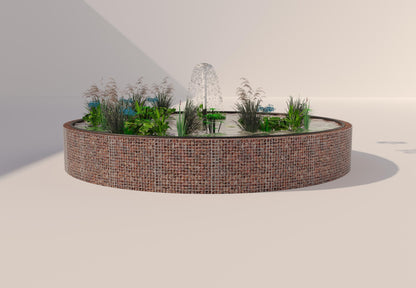 Gabion verhoogde vijver, rond, buitendiameter 292 cm, hoogte 80 cm, maaswijdte 5 x 5 cm, wanddikte 15 cm