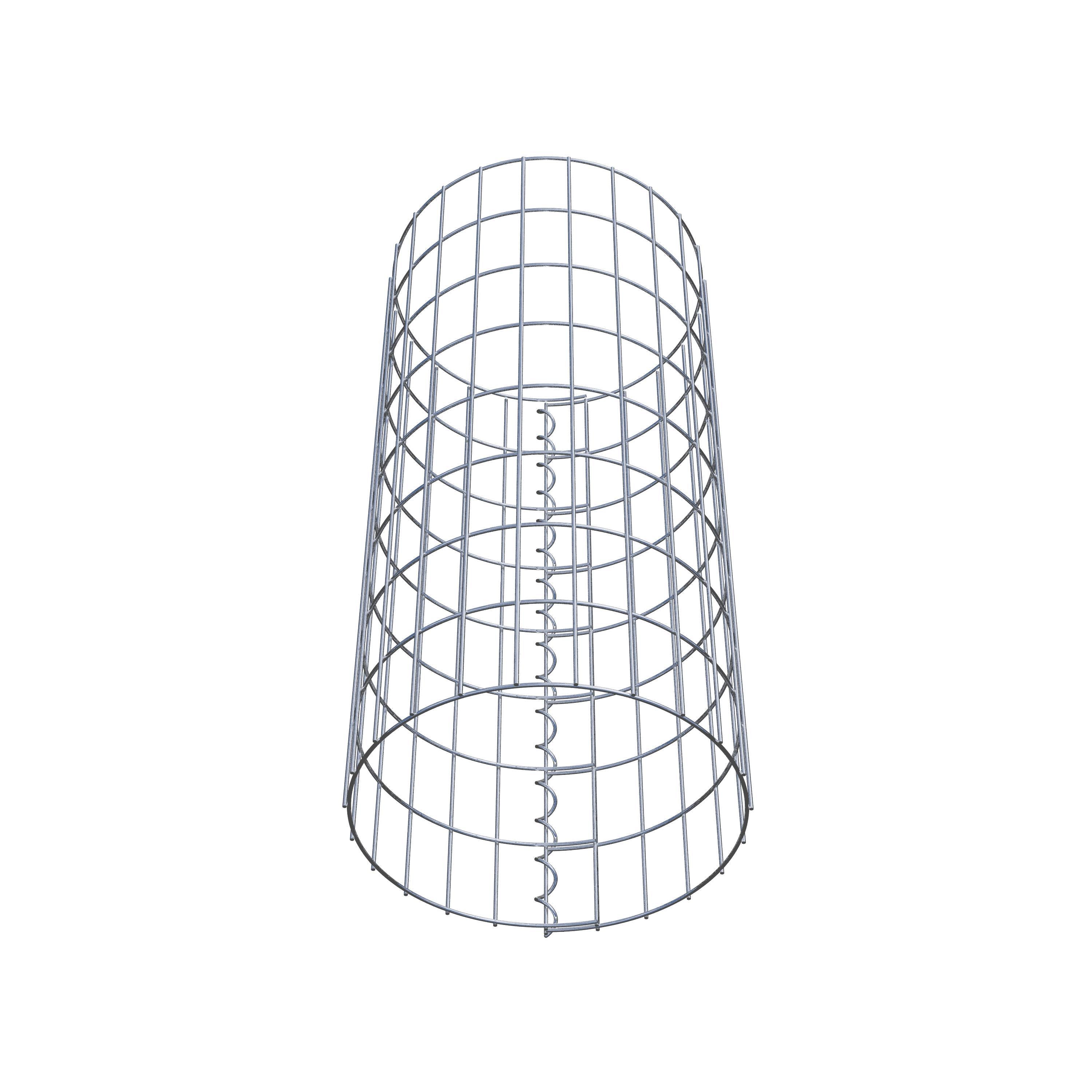 Schanskorfzuil rond 37 cm diameter, 80 cm hoogte, maaswijdte 5 cm x 10 cm