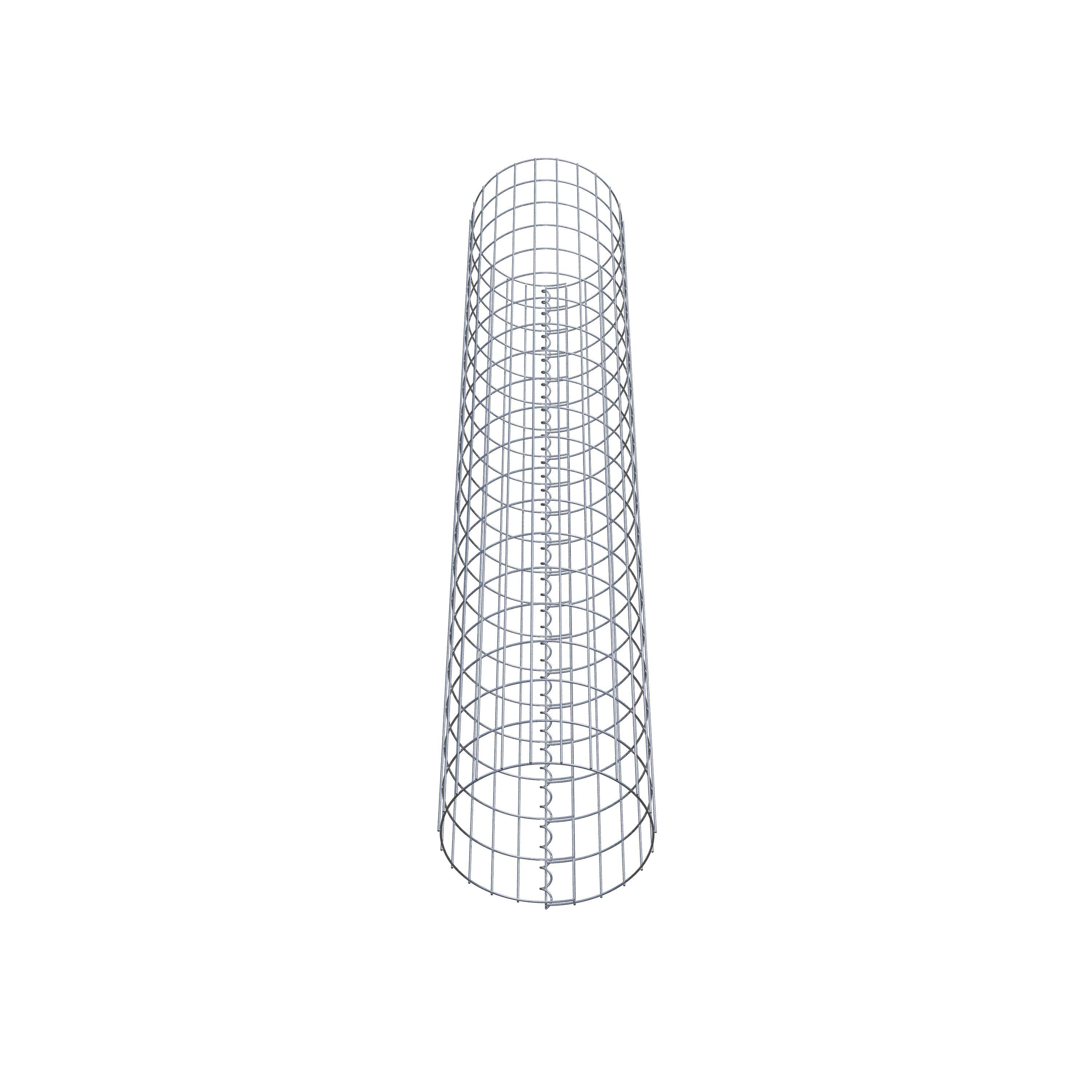 Gabion column around 37 cm diameter, 200 cm height, mesh size 5 cm x 10 cm