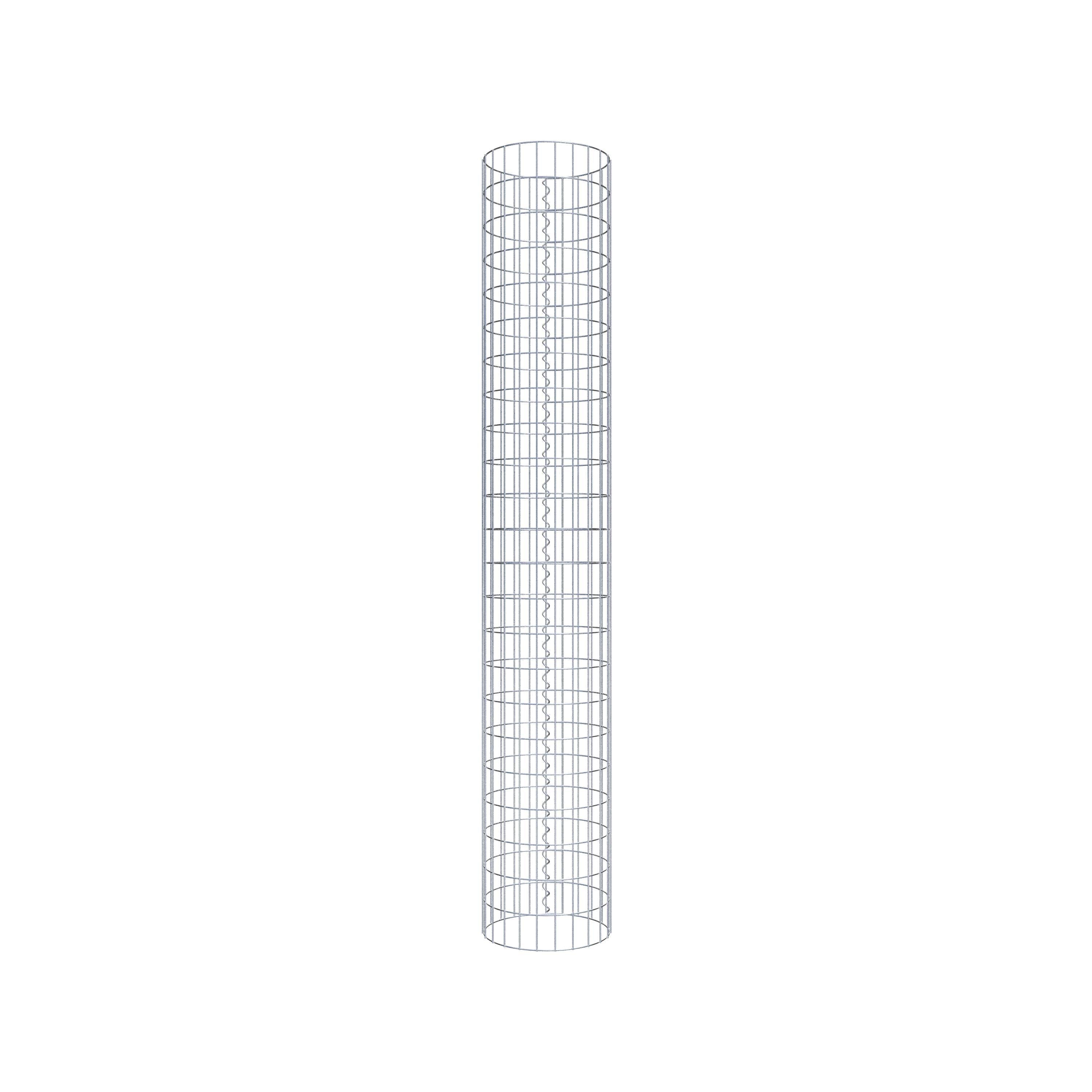 Colonne de gabion ronde 37 cm de diamètre, 230 cm de hauteur, maille 5 cm x 10 cm