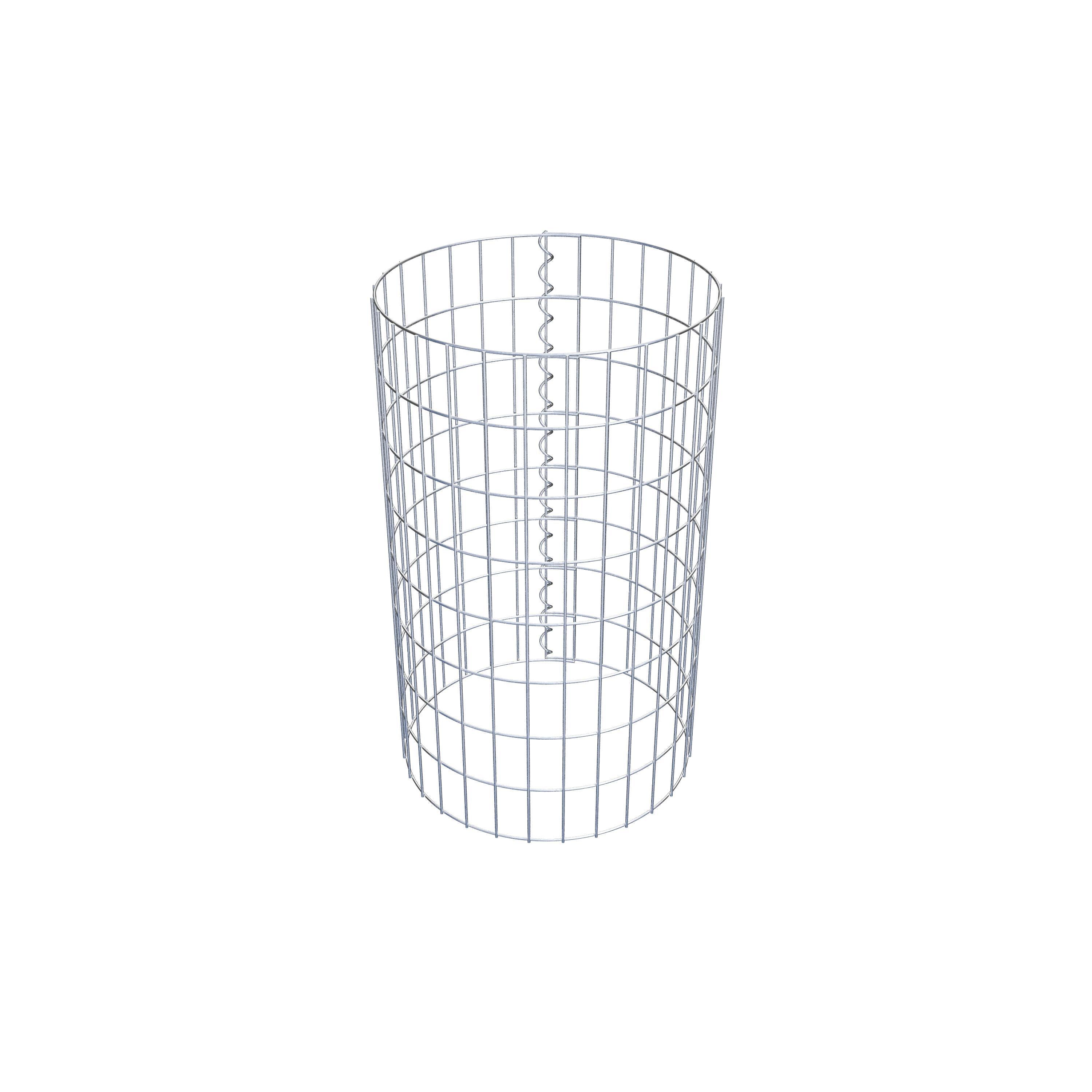 Gabion column around 47 cm diameter, 80 cm height, mesh size 5 cm x 10 cm