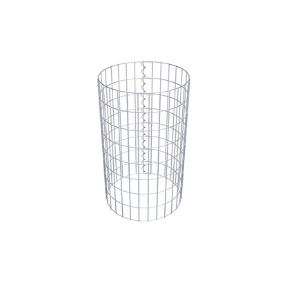 Gabion column around 47 cm diameter, 80 cm height, mesh size 5 cm x 10 cm