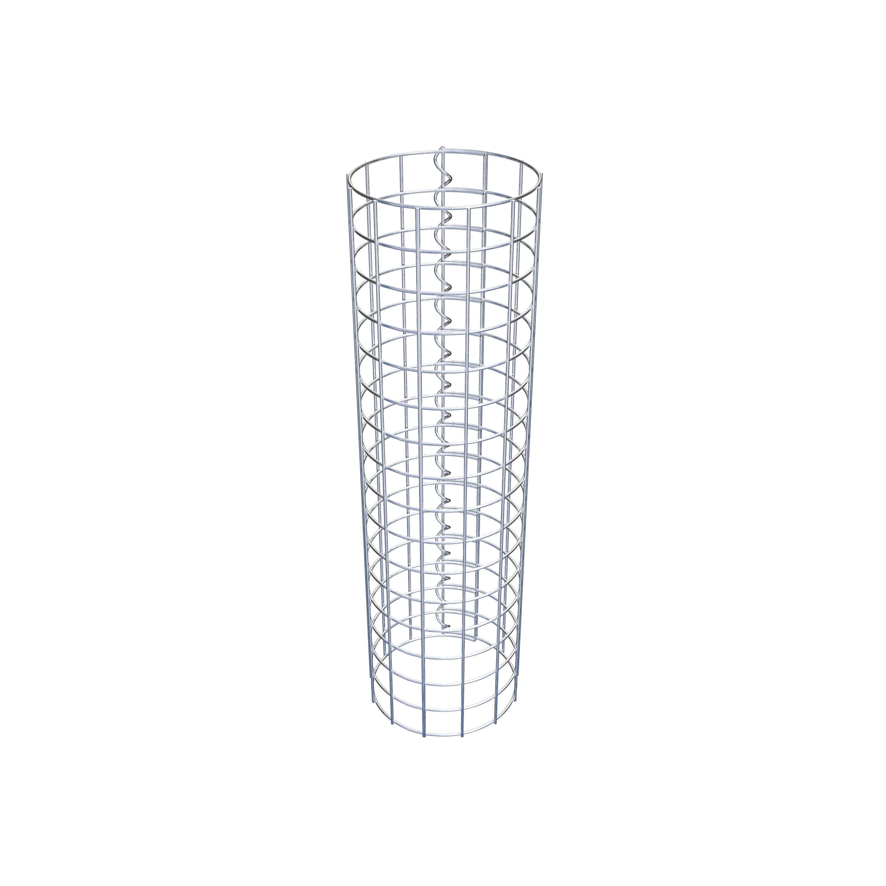 Gabion column around 22 cm diameter, 80 cm height, mesh size 5 cm x 5 cm