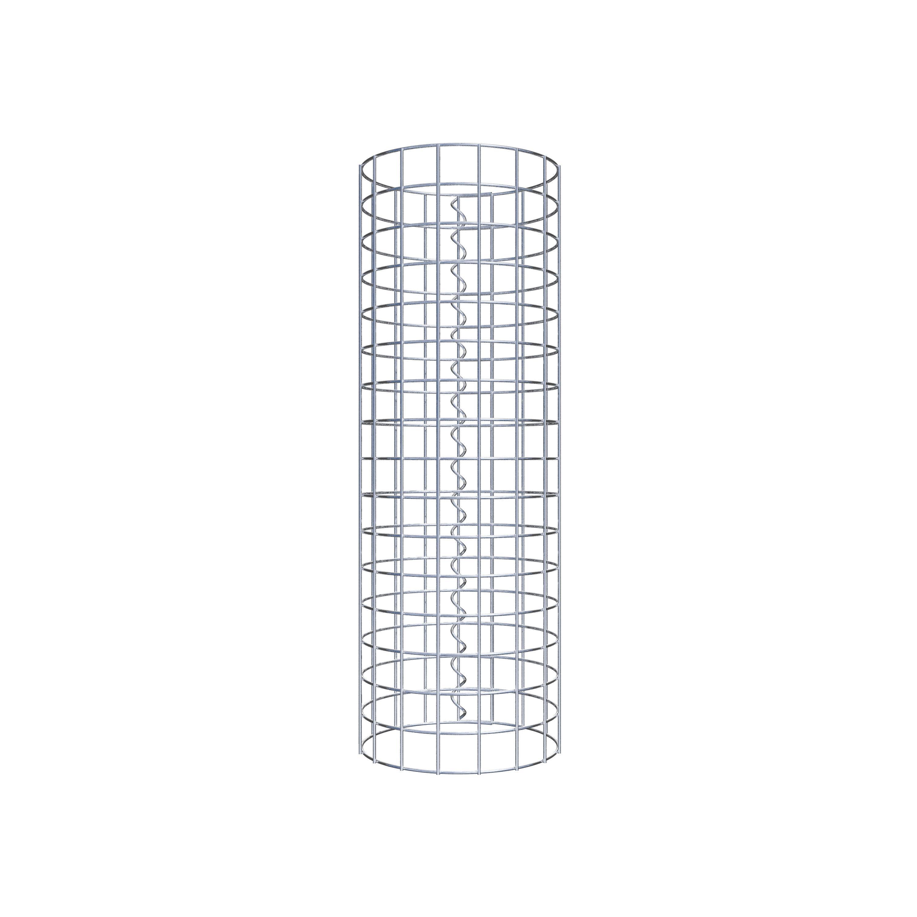 Gabion column around 27 cm diameter, 80 cm height, mesh size 5 cm x 5 cm