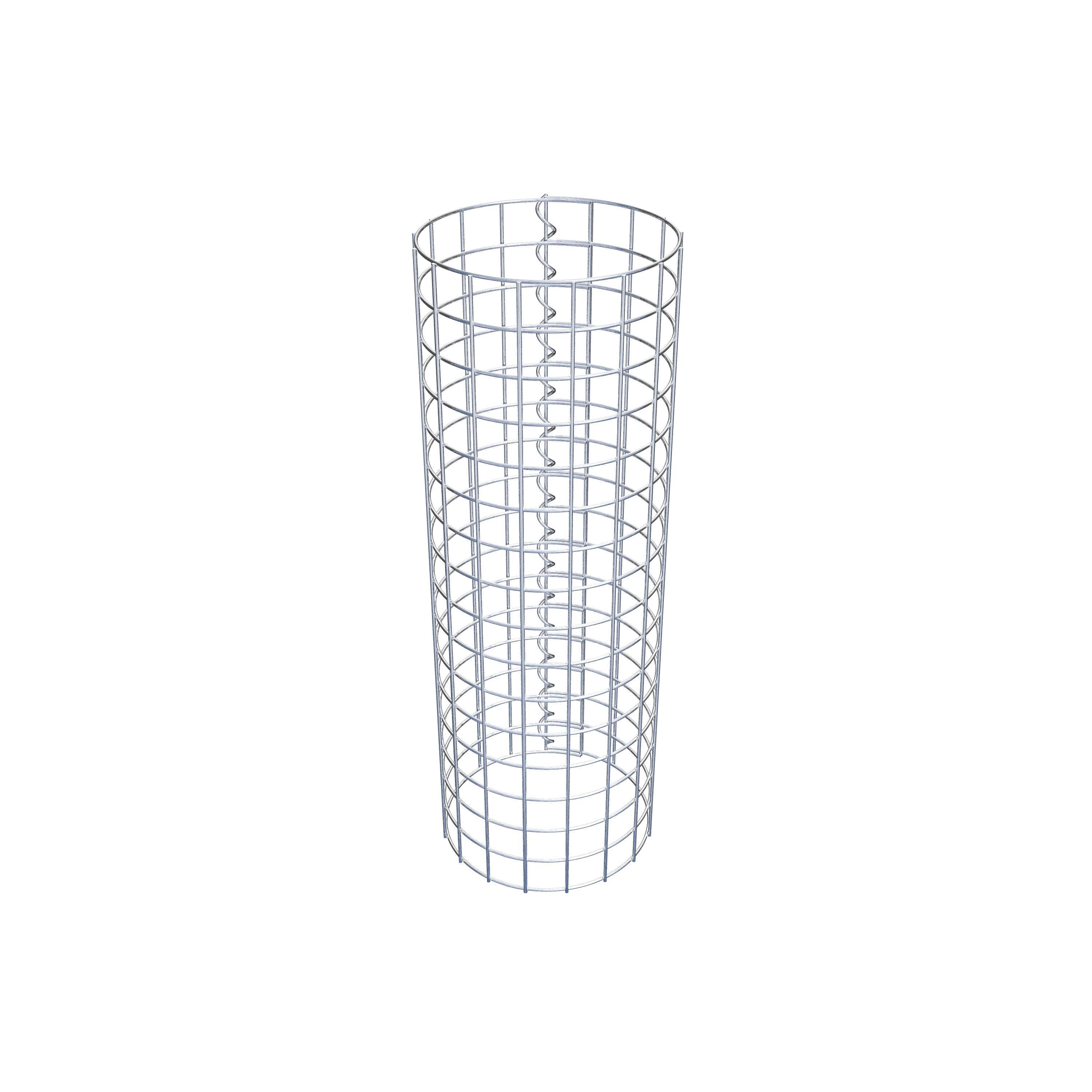 Gabion column around 27 cm diameter, 80 cm height, mesh size 5 cm x 5 cm