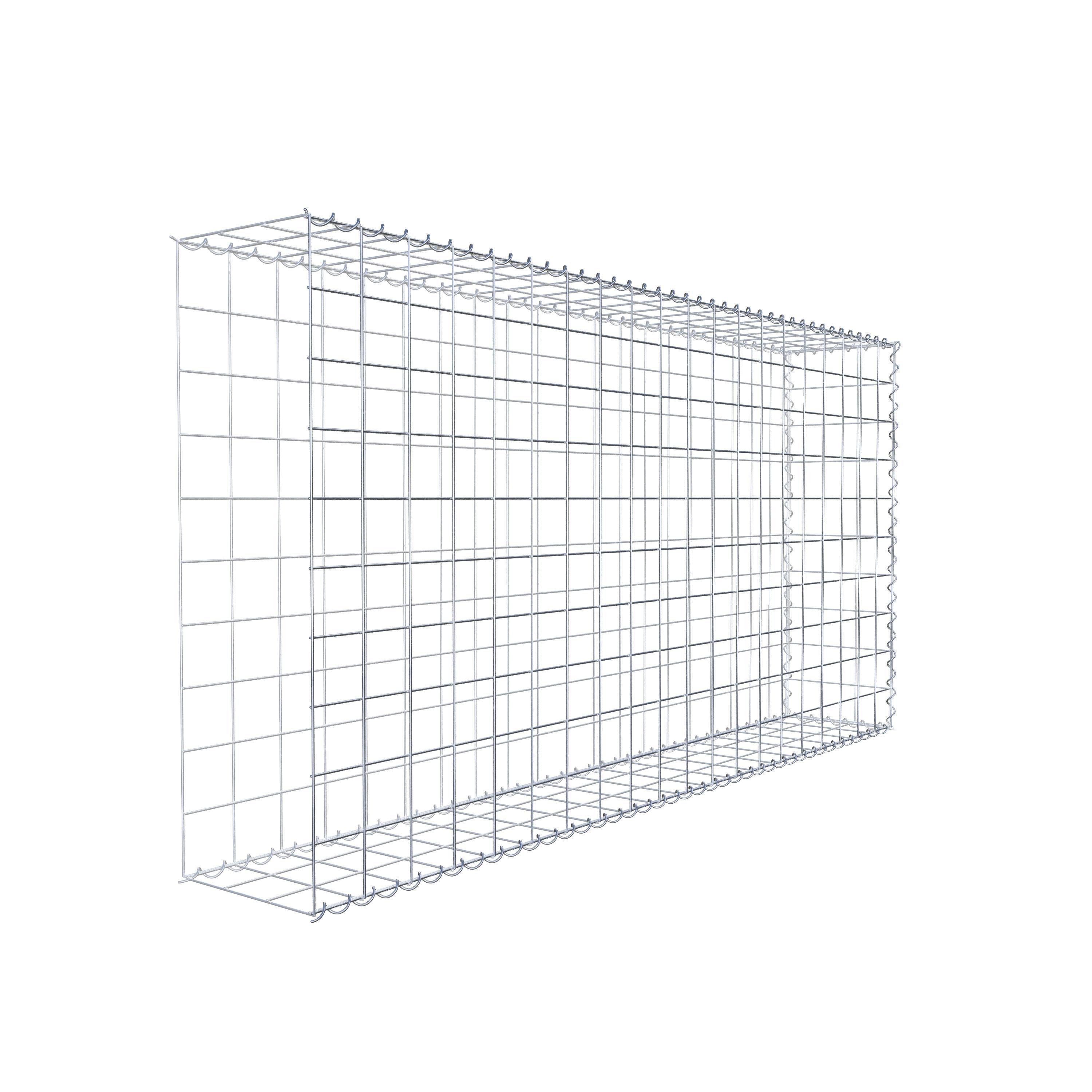 Gabion rapporté type 2 200 cm x 100 cm x 30 cm (L x H x P), mailles 10 cm x 10 cm, spirale