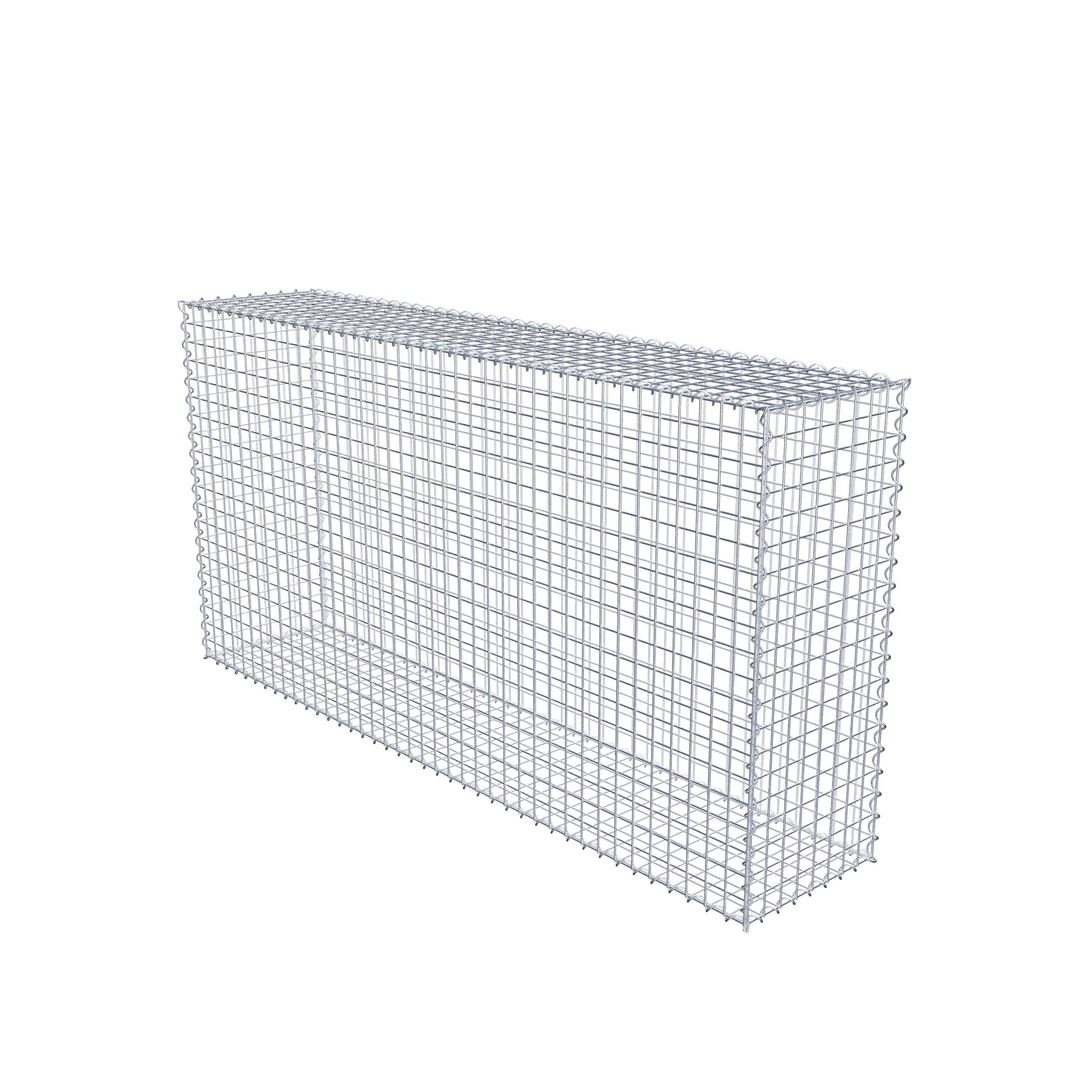 Schanskorf 200 cm x 100 cm x 40 cm (L x H x D), maaswijdte 5 cm x 5 cm, spiraalvormig