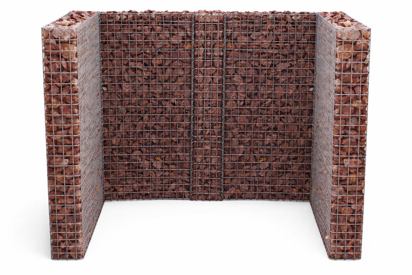 Gabionen Mülltonnenbox für 2 Tonnen  60120 l, 115 cm Höhe