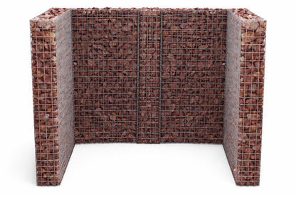 Gabionen Mülltonnenbox für 2 Tonnen  60120 l, 115 cm Höhe