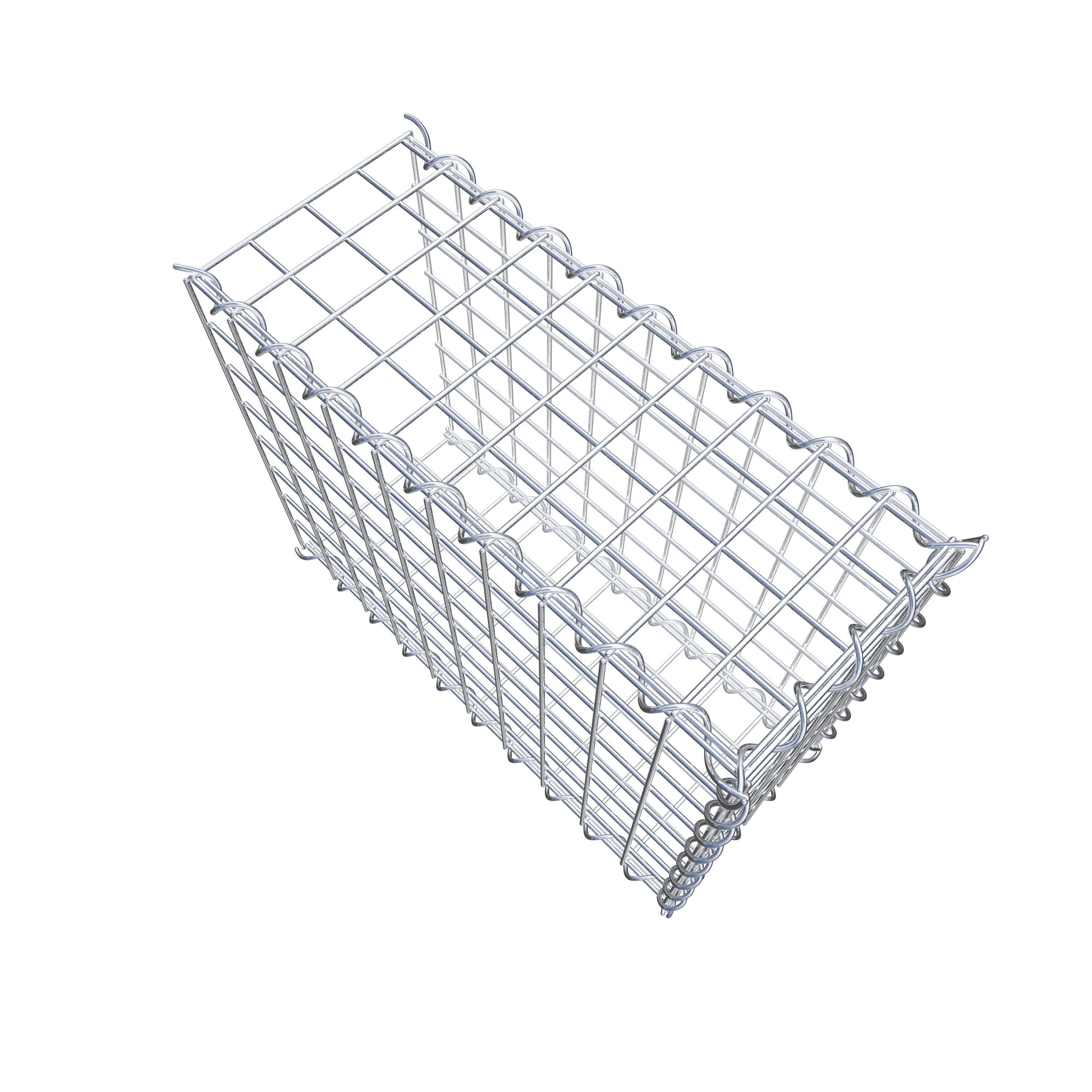 Add-on schanskorf type 2 50 cm x 40 cm x 20 cm (L x H x D), maaswijdte 5 cm x 5 cm, spiraalvormig