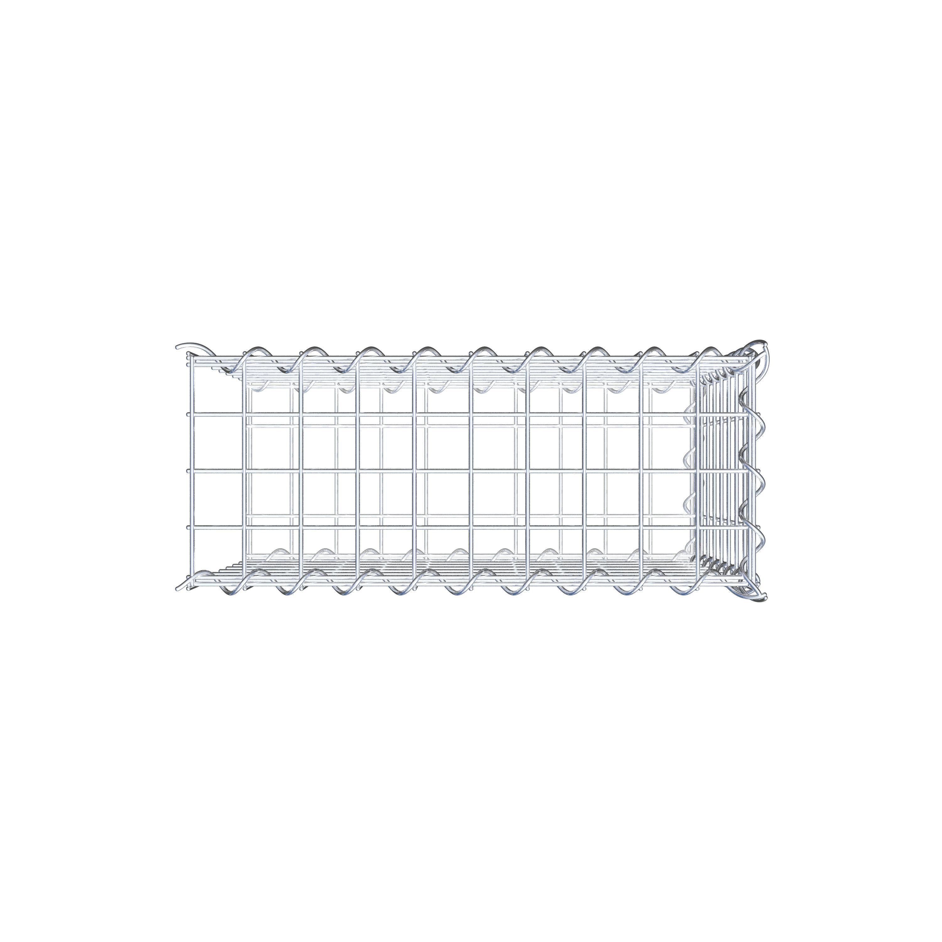 Add-on schanskorf type 2 50 cm x 40 cm x 20 cm (L x H x D), maaswijdte 5 cm x 5 cm, spiraalvormig