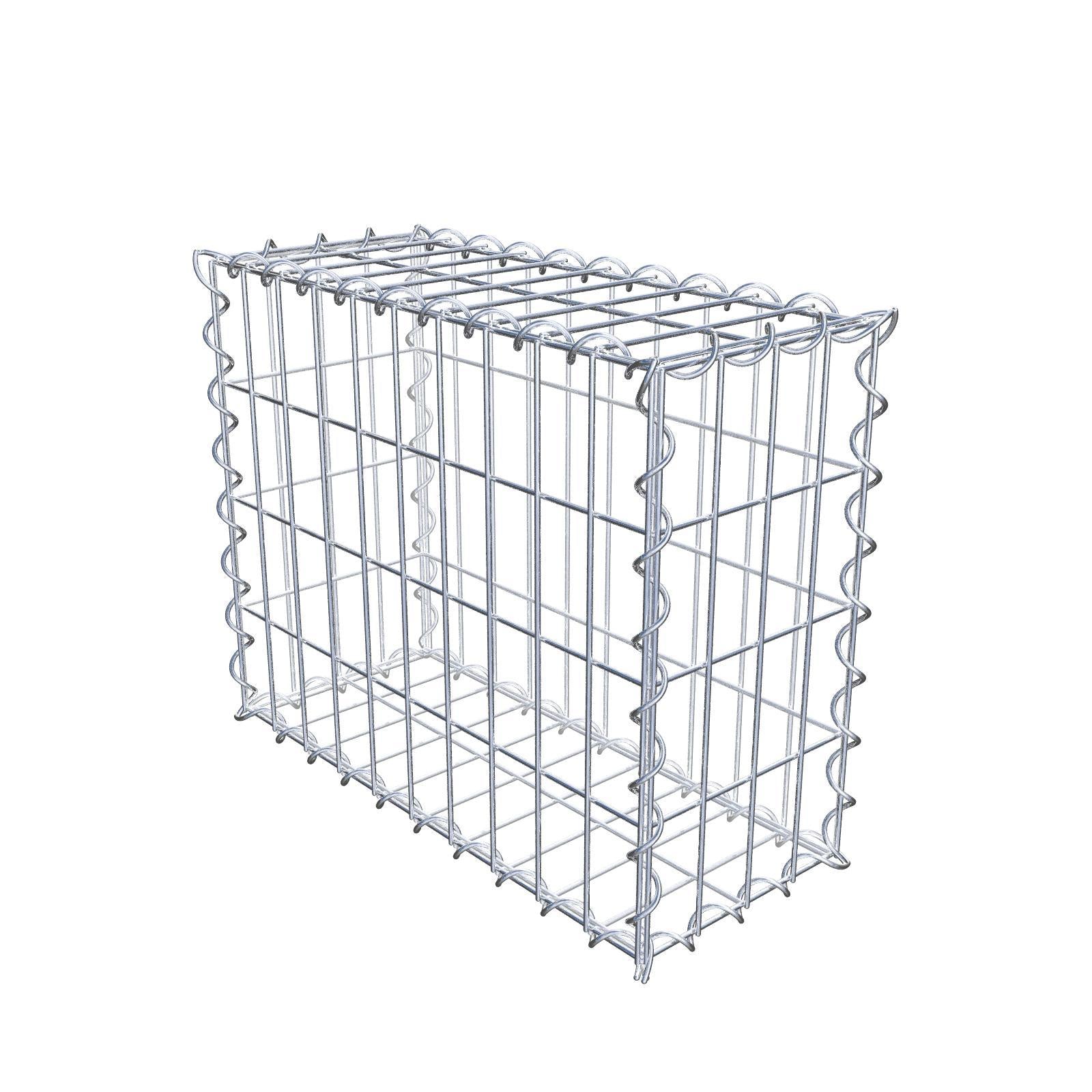 Gabião 50 cm x 40 cm x 20 cm (C x A x P), malhagem 5 cm x 10 cm, espiral
