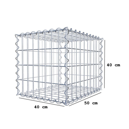 Gabion 50 cm x 40 cm x 40 cm (L x H x D), maskestørrelse 5 cm x 10 cm, spiral
