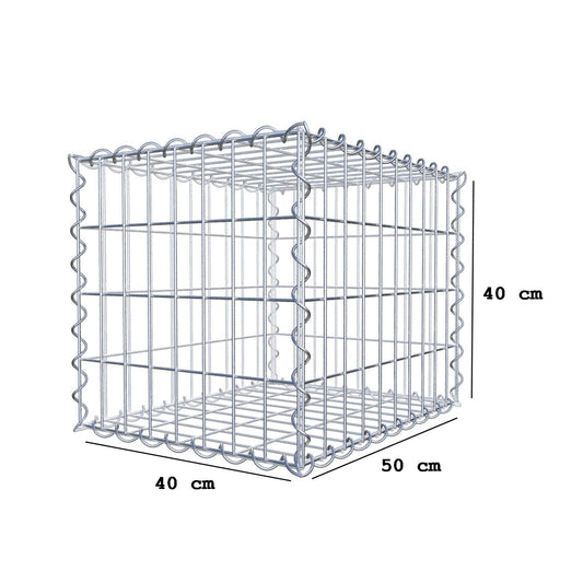 Gabion 50 cm x 40 cm x 40 cm (L x H x P), mailles 5 cm x 10 cm, spirale
