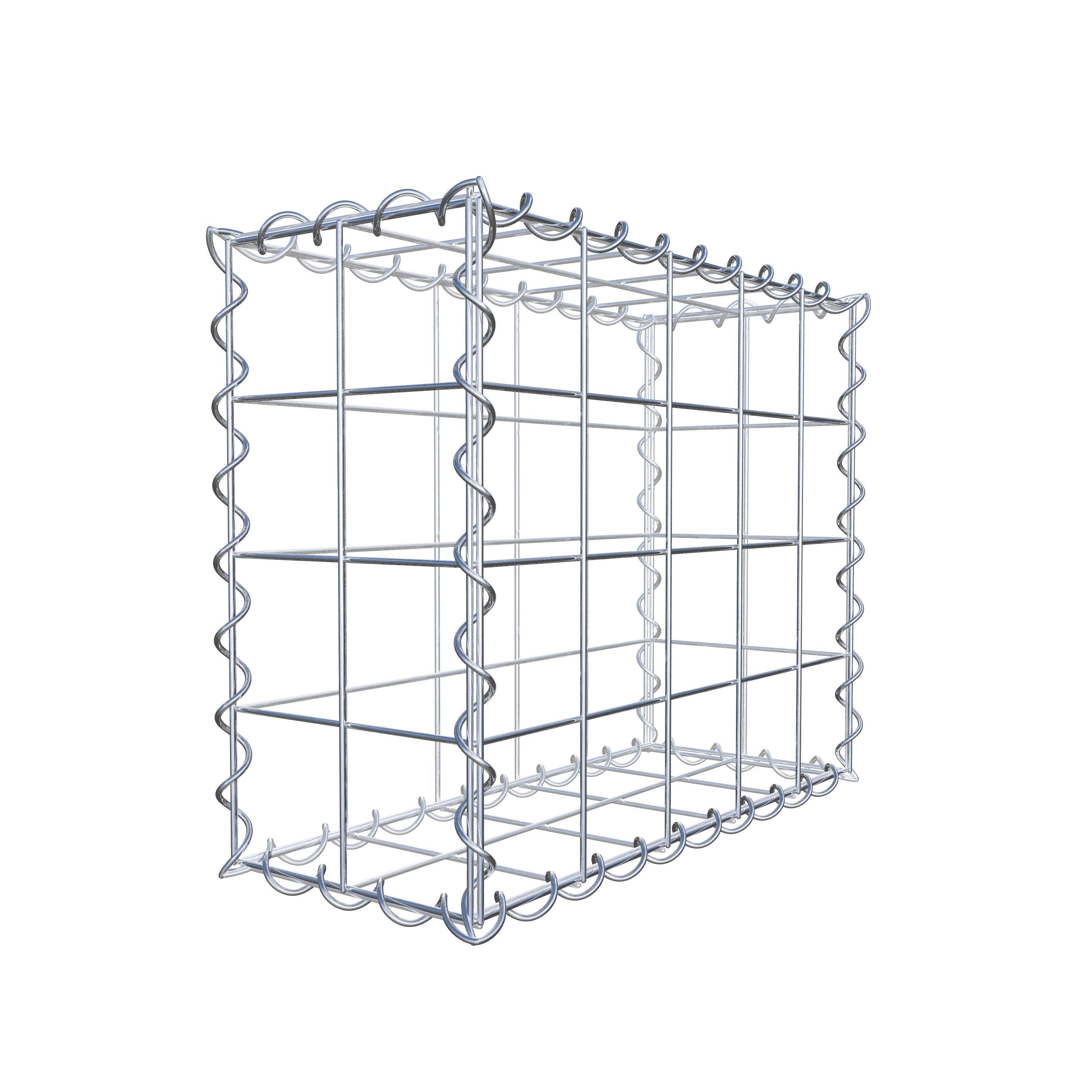 Gabion 50 cm x 40 cm x 20 cm (L x H x D), maskstorlek 10 cm x 10 cm, spiral