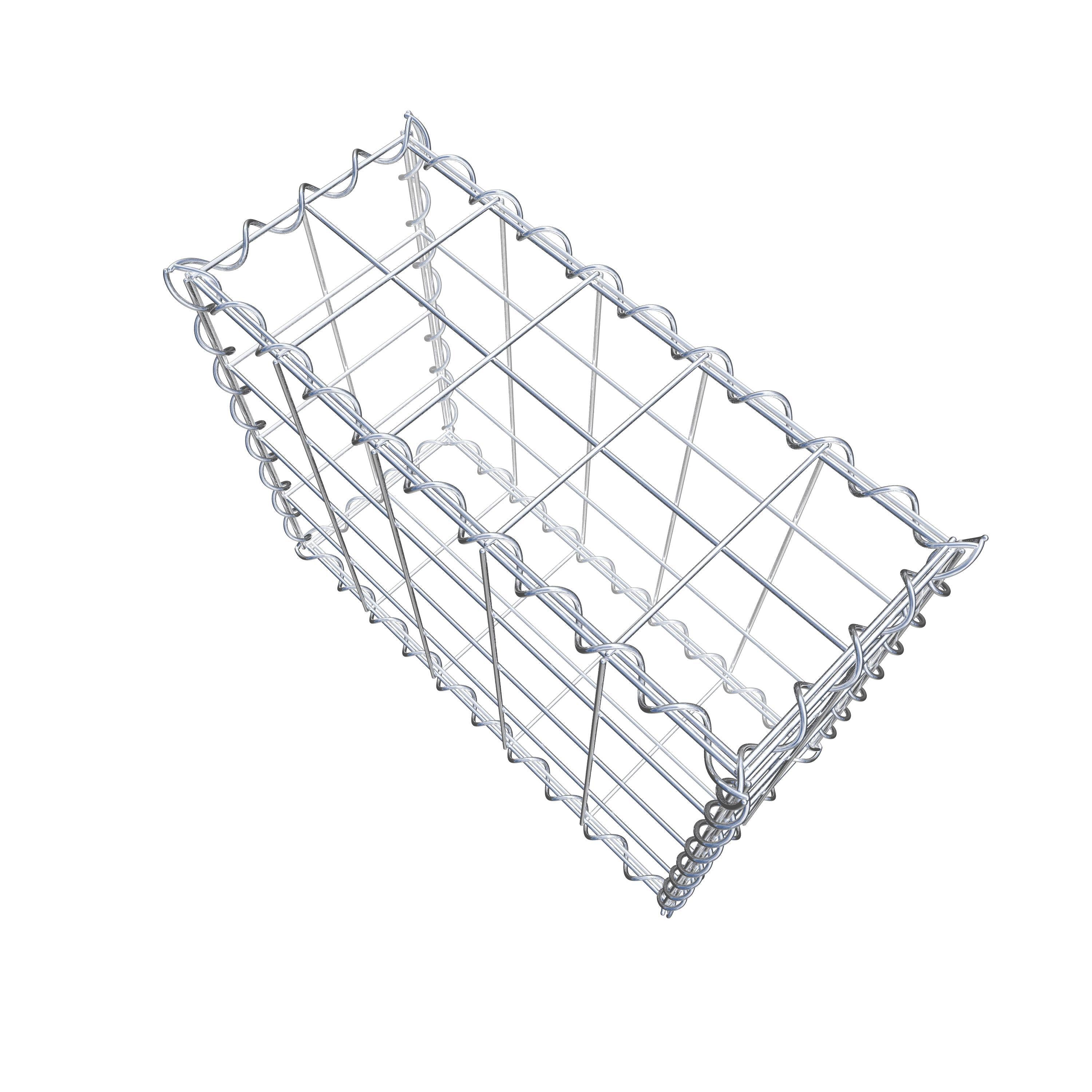 Gabion 50 cm x 40 cm x 20 cm (L x H x D), maskstorlek 10 cm x 10 cm, spiral