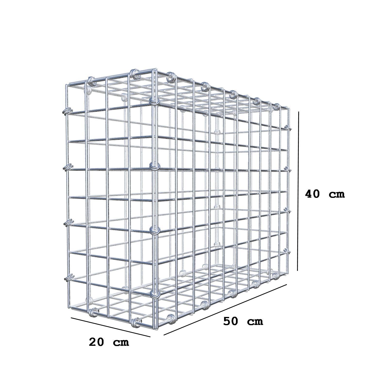 Gabbione 50 cm x 40 cm x 20 cm (L x H x P), maglia 5 x 5 cm, anello a spirale