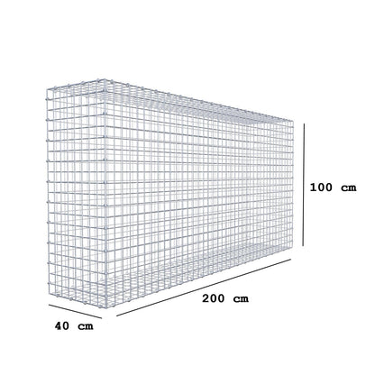 Gabião 200 cm x 100 cm x 40 cm (C x A x P), malhagem 5 x 5 cm, anel espiral