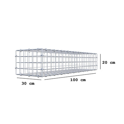 Gabião 100 cm x 20 cm x 30 cm (C x A x P), malhagem 5 x 5 cm, anel espiral