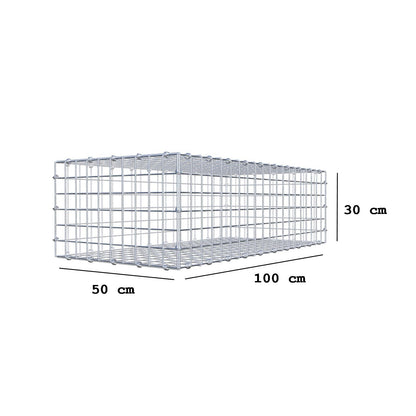 Gabião 100 cm x 30 cm x 50 cm (C x A x P), malhagem 5 x 5 cm, anel espiral