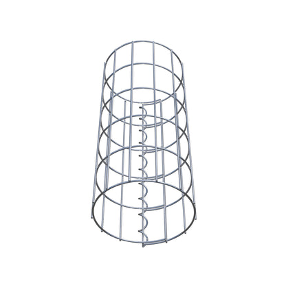 Coluna de gabião com diâmetro de 22 cm, malha redonda de 5 x 10 cm