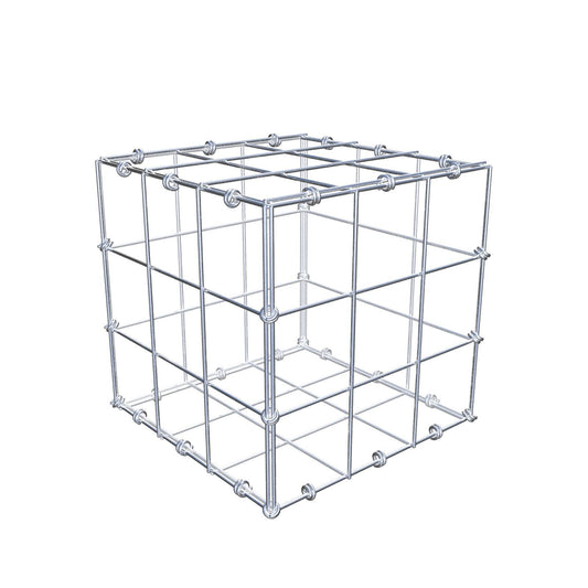 Gavión 30 cm x 30 cm x 30 cm (L x A x P), luz de malla 10 x 10 cm, anillo en espiral