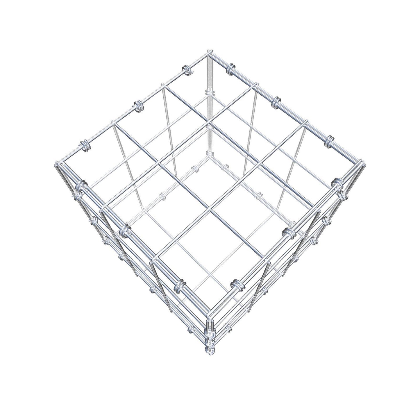 Gabion 30 cm x 30 cm x 30 cm (L x H x D), maskestørrelse 10 x 10 cm, spiralring