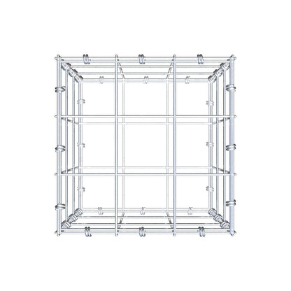 Gabion 30 cm x 30 cm x 30 cm (L x H x D), maskestørrelse 10 x 10 cm, spiralring