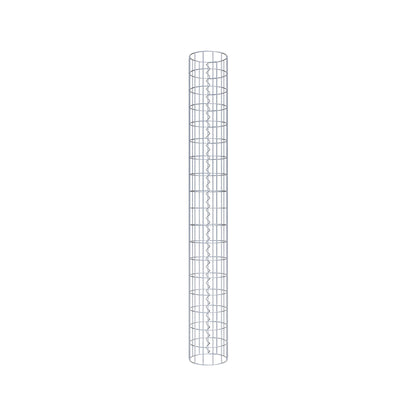 Coluna de gabião com diâmetro de 22 cm, malha redonda de 5 x 10 cm