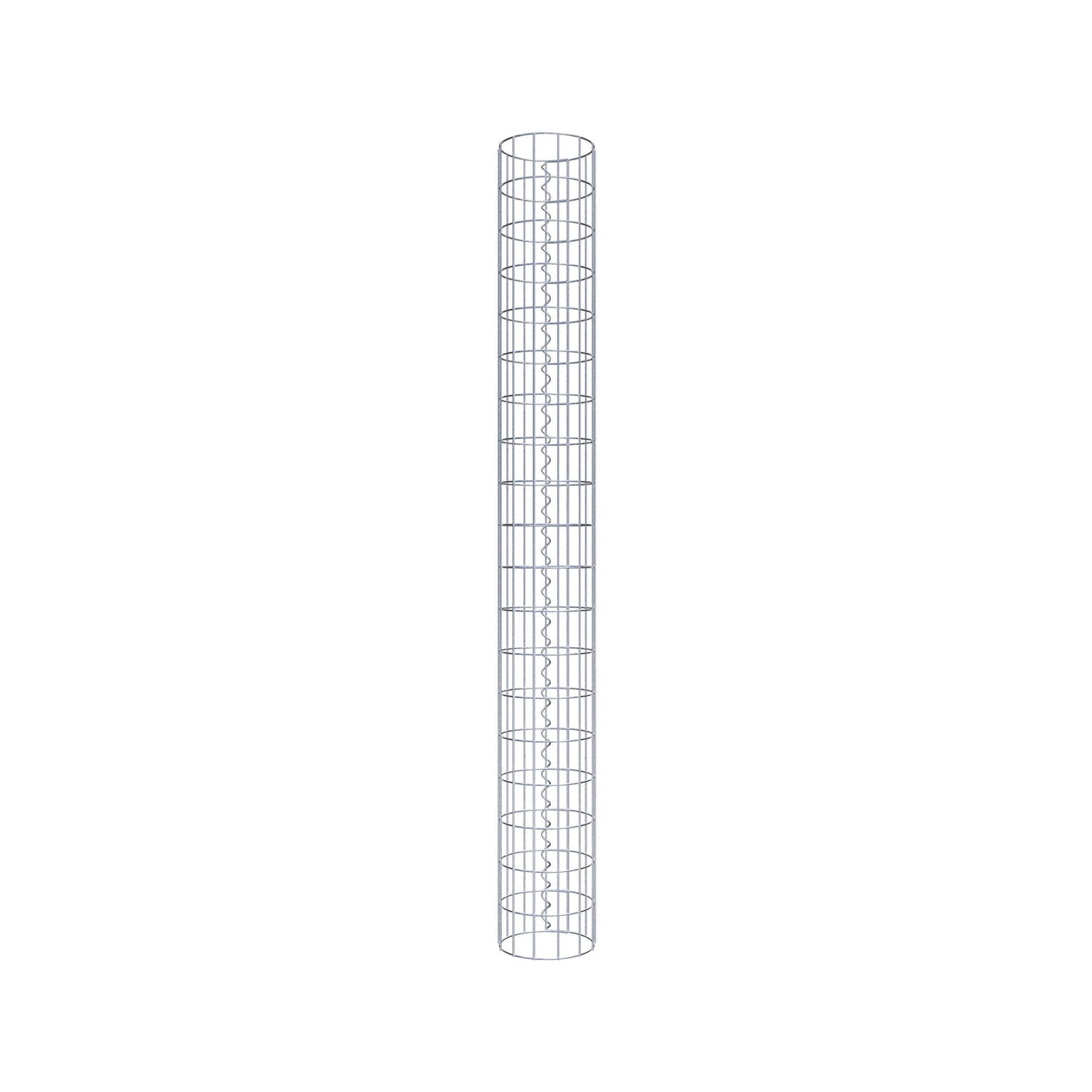 Coluna de gabião com diâmetro de 22 cm, malha redonda de 5 x 10 cm