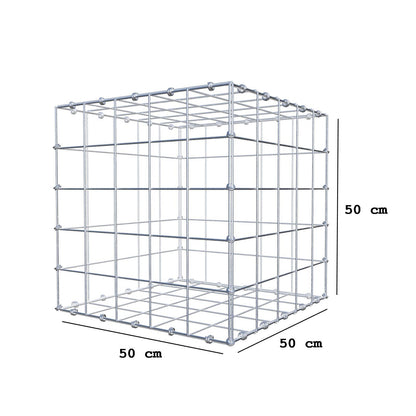 Gabion 50 cm x 50 cm x 50 cm (L x H x D), maskestørrelse 10 x 10 cm, spiralring