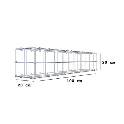 Gabbione 100 cm x 20 cm x 20 cm (L x H x P), maglia 10 x 10 cm, anello a spirale