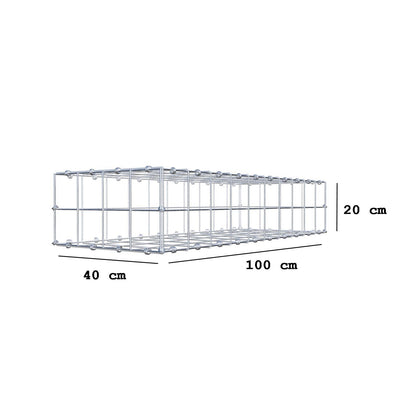 Gabião 100 cm x 20 cm x 40 cm (C x A x P), malhagem 10 x 10 cm, anel espiral
