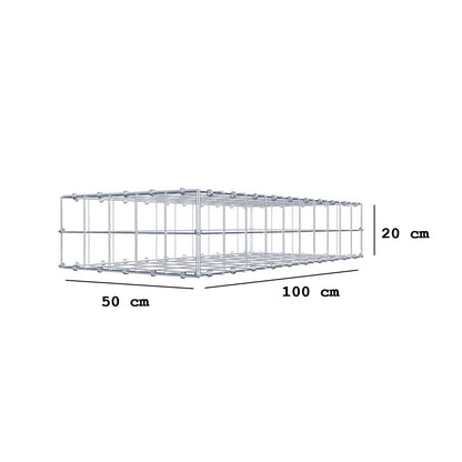 Schanskorf 100 cm x 20 cm x 50 cm (L x H x D), maaswijdte 10 x 10 cm, spiraalring