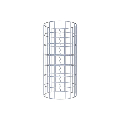 Coluna de gabião diâmetro 32 cm, malha 5 x 10 cm redonda