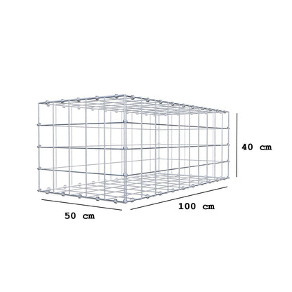 Gabion 100 cm x 40 cm x 50 cm (L x H x P), mailles 10 x 10 cm, anneau en spirale