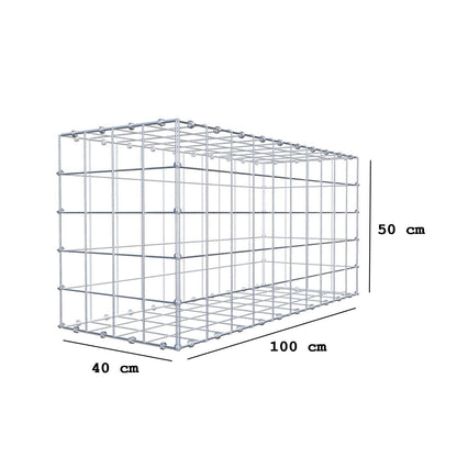 Gabion 100 cm x 50 cm x 40 cm (L x H x P), mailles 10 x 10 cm, anneau en spirale