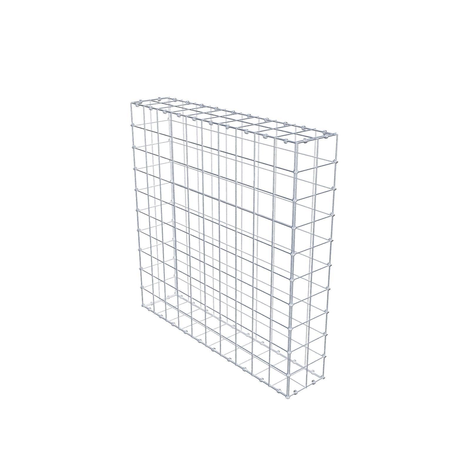 Gabione 100 cm x 100 cm x 20 cm (L x H x T), Maschenweite 10 x 10 cm, Spiralring