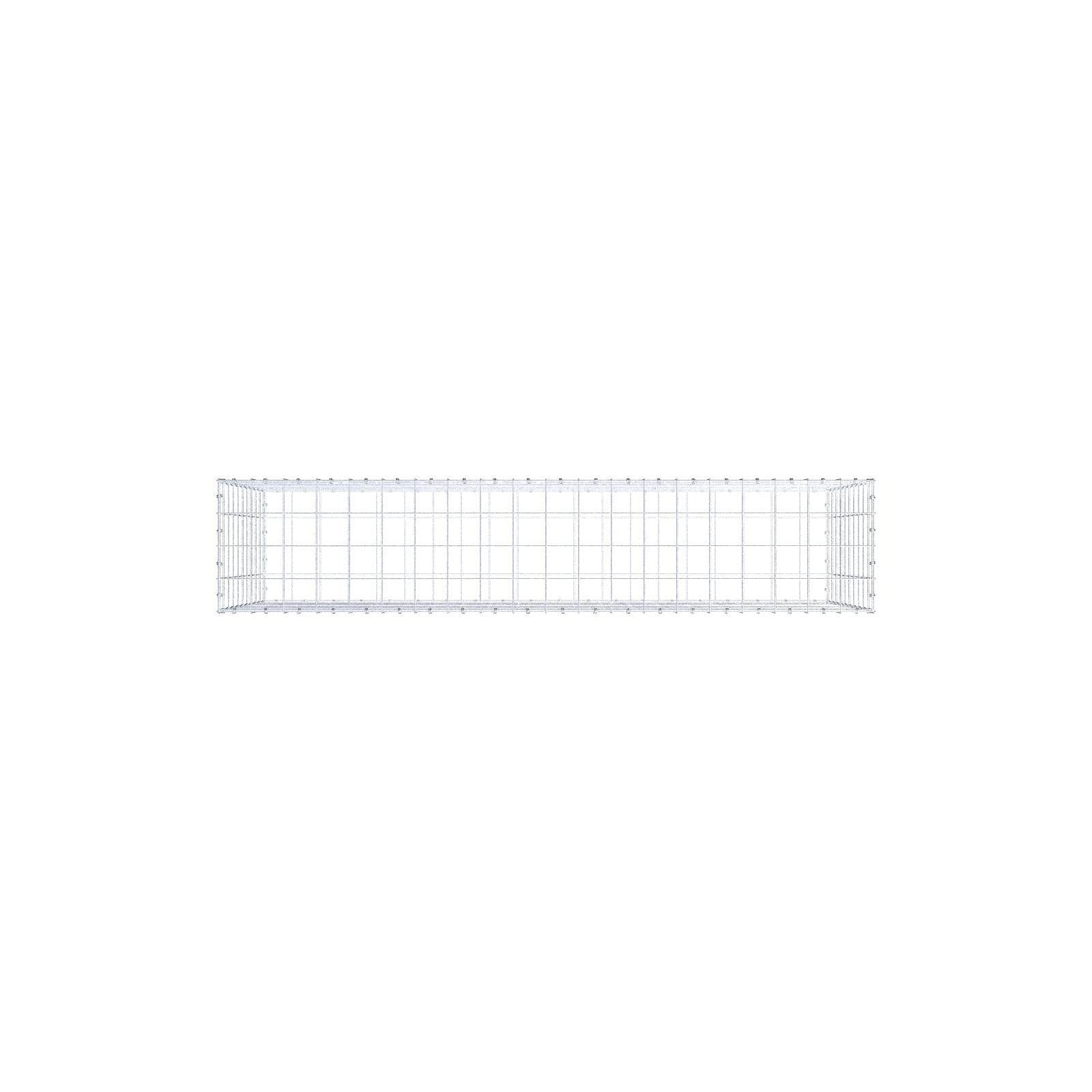Gabion 200 cm x 100 cm x 40 cm (L x H x D), maskestørrelse 10 x 10 cm, spiralring