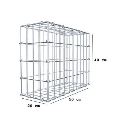Gabion 50 cm x 40 cm x 20 cm (L x H x P), mailles 5 x 10 cm, anneau en spirale