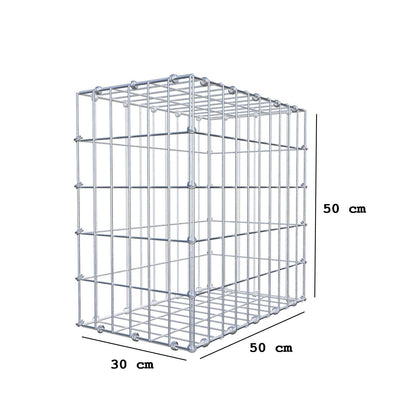 Gabion 50 cm x 50 cm x 30 cm (L x H x P), mailles 5 x 10 cm, anneau en spirale